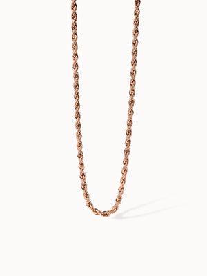 PURELEI Vintage Kette in Roségold mit glänzender Kordelkette, verstellbar für eleganten Island-Style Alltagsschmuck.