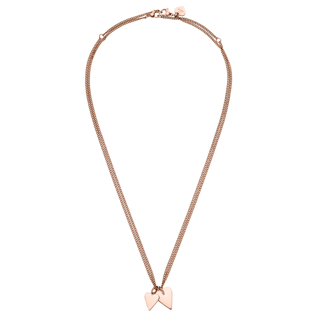 Roségoldene Kette mit herzförmigen Anhängern von PURELEI, elegant und feminin.