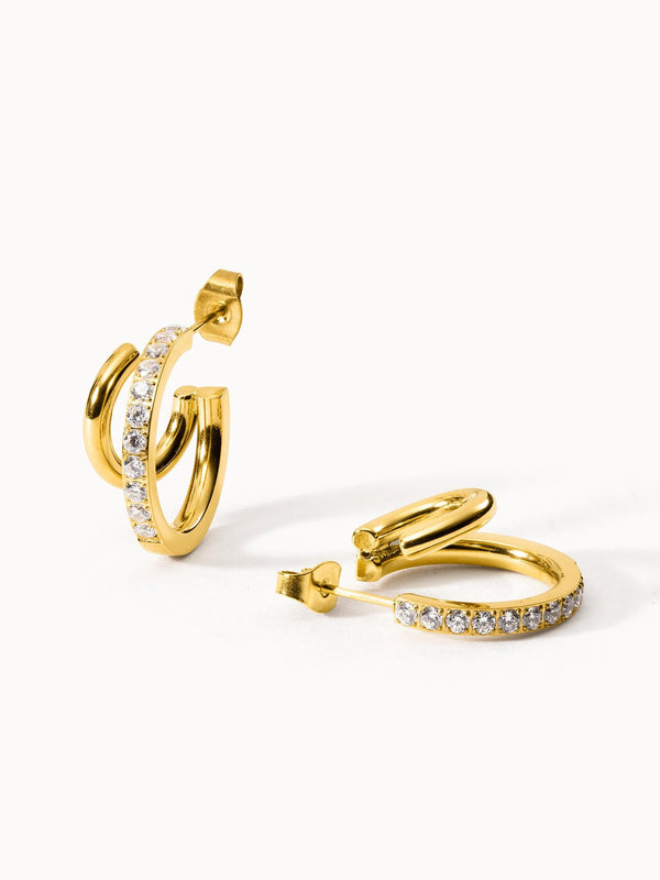 Orecchini doppio glitterato