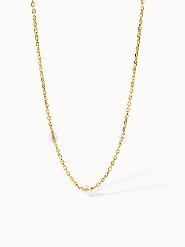 Collana con fiori di lino
