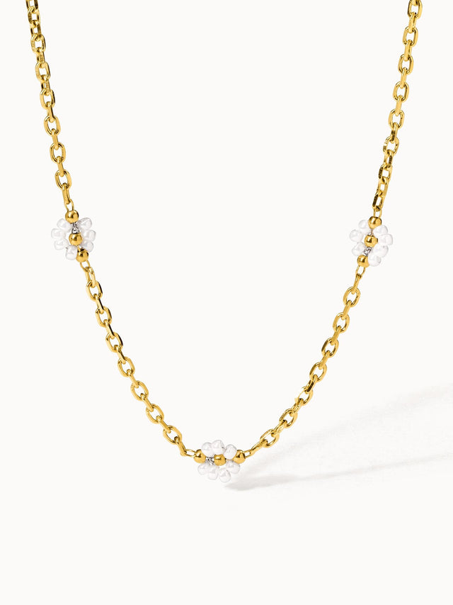 Collana con fiori di lino