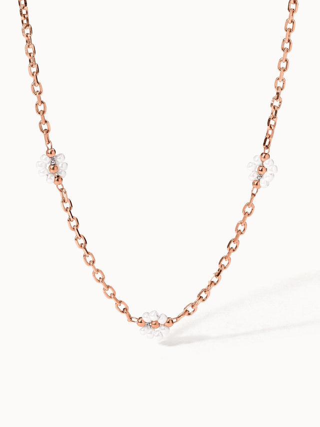 Collana con fiori di lino