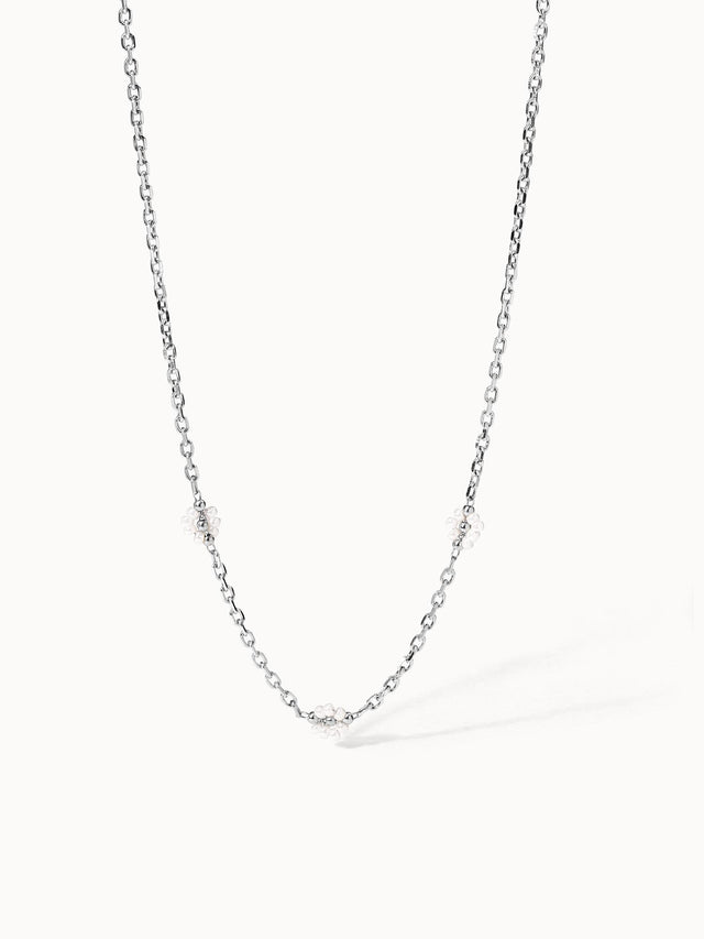 Collana con fiori di lino