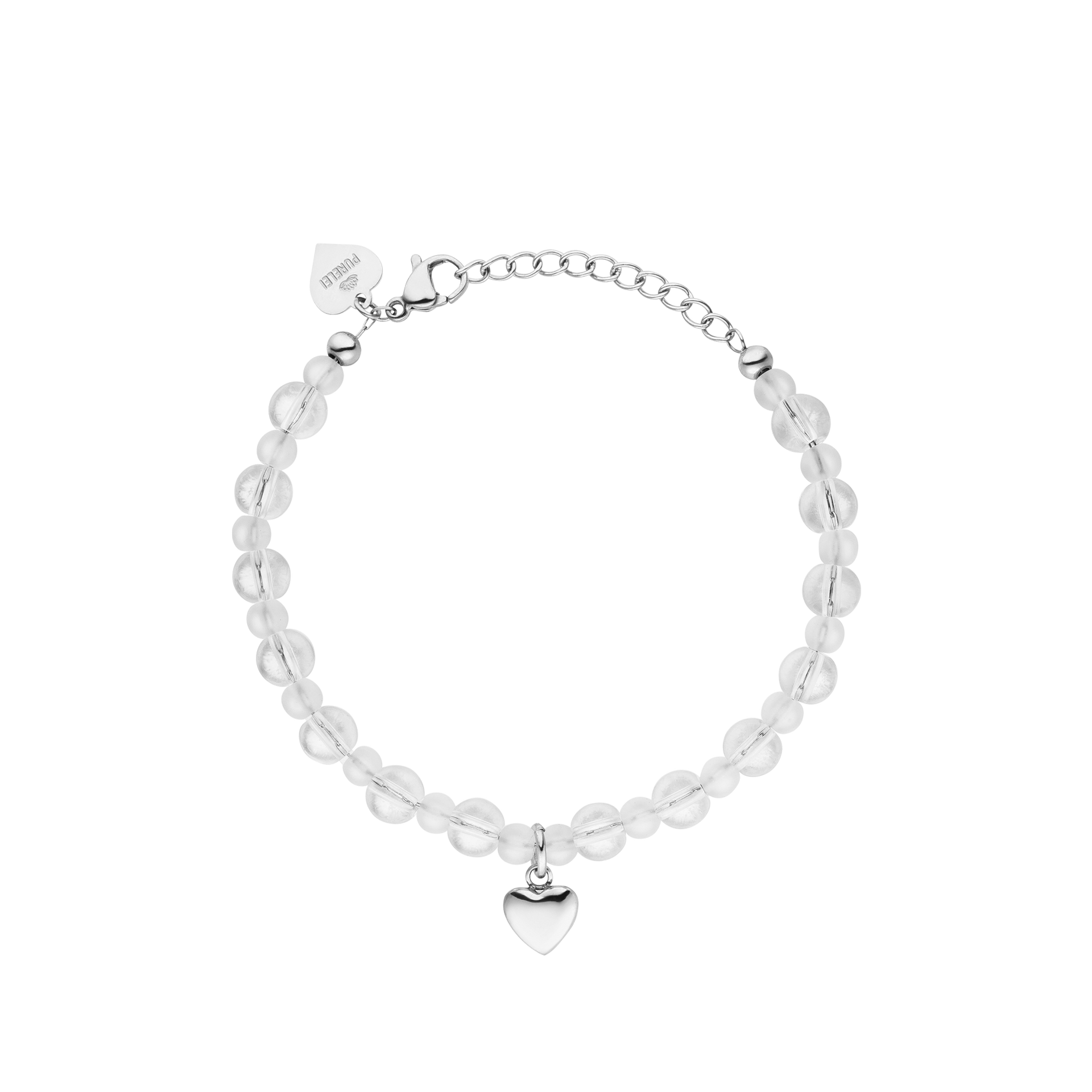Bracciale con cuore bianco
