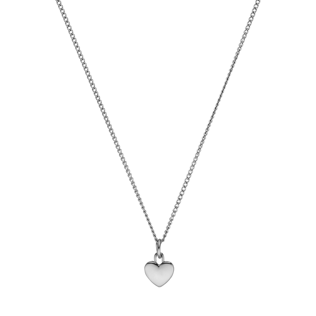 Delicata collana in argento con ciondolo a forma di cuore in Delicata collana in argento con ciondolo a forma di cuore in