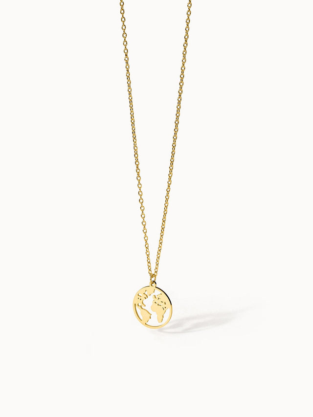 Collana con mappa del mondo
