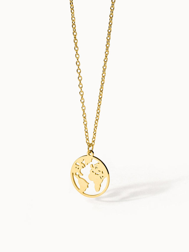 Collana con mappa del mondo