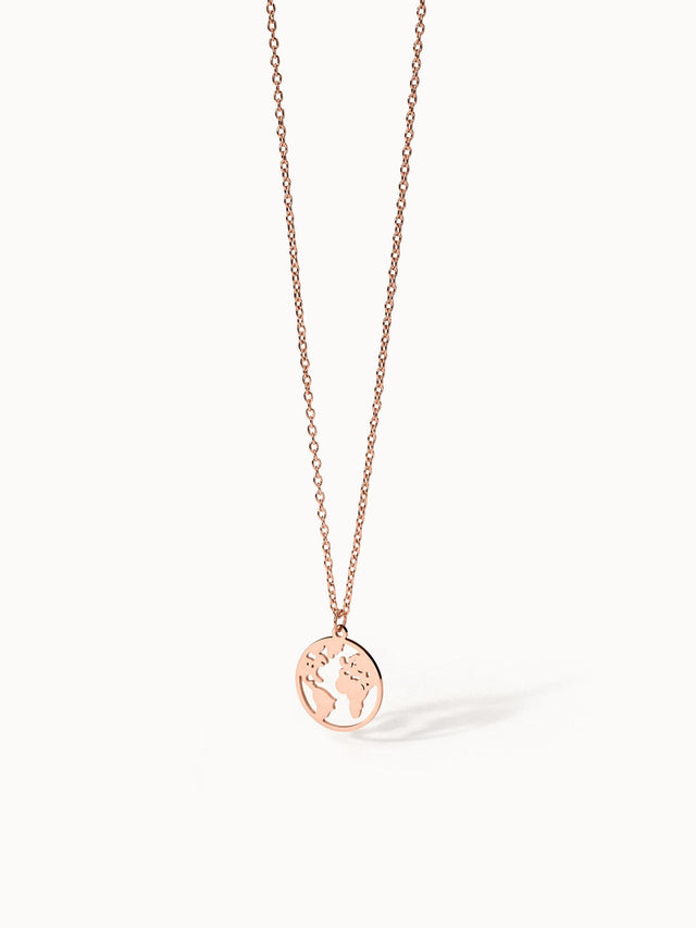 Collana con mappa del mondo