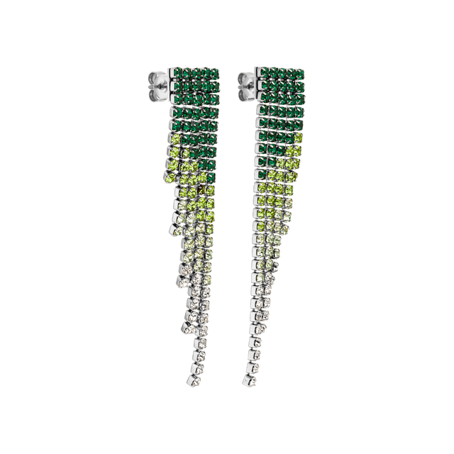 Orecchini con bagliore verde