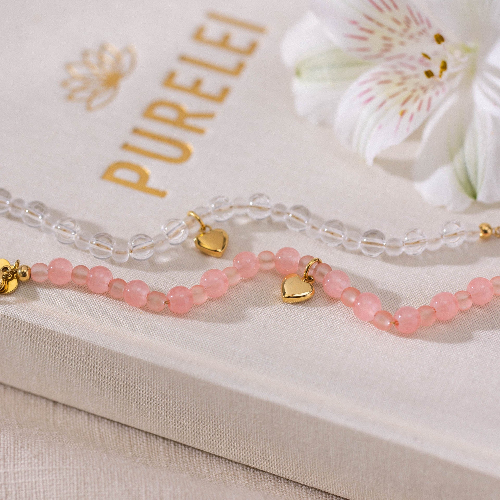 Bracciale con cuore bianco