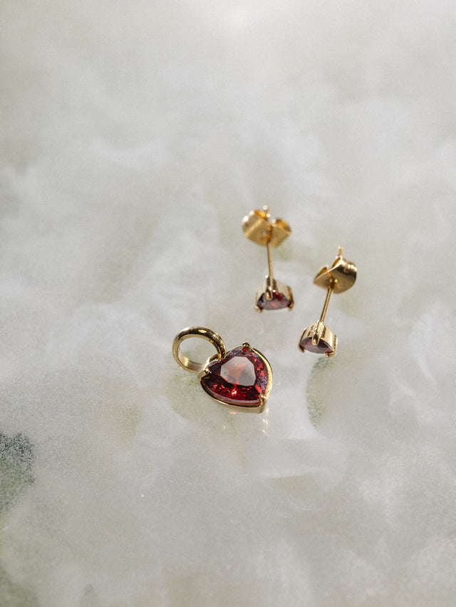 Red Heart Earring