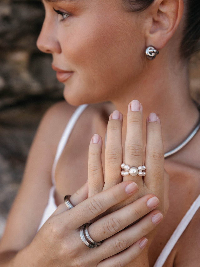 Anello con perla Graceful