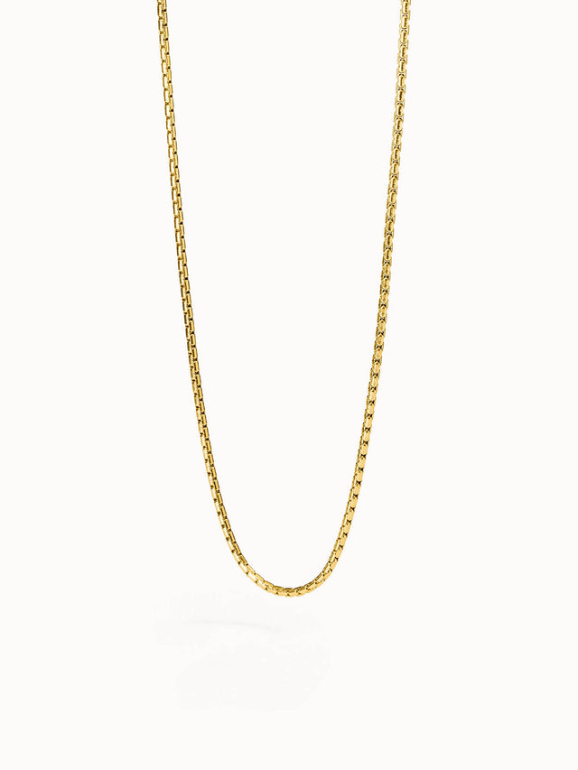 PURELEI Box Chain Kette aus 18K vergoldetem Edelstahl in schlichter Eleganz, perfekt zum Layering.