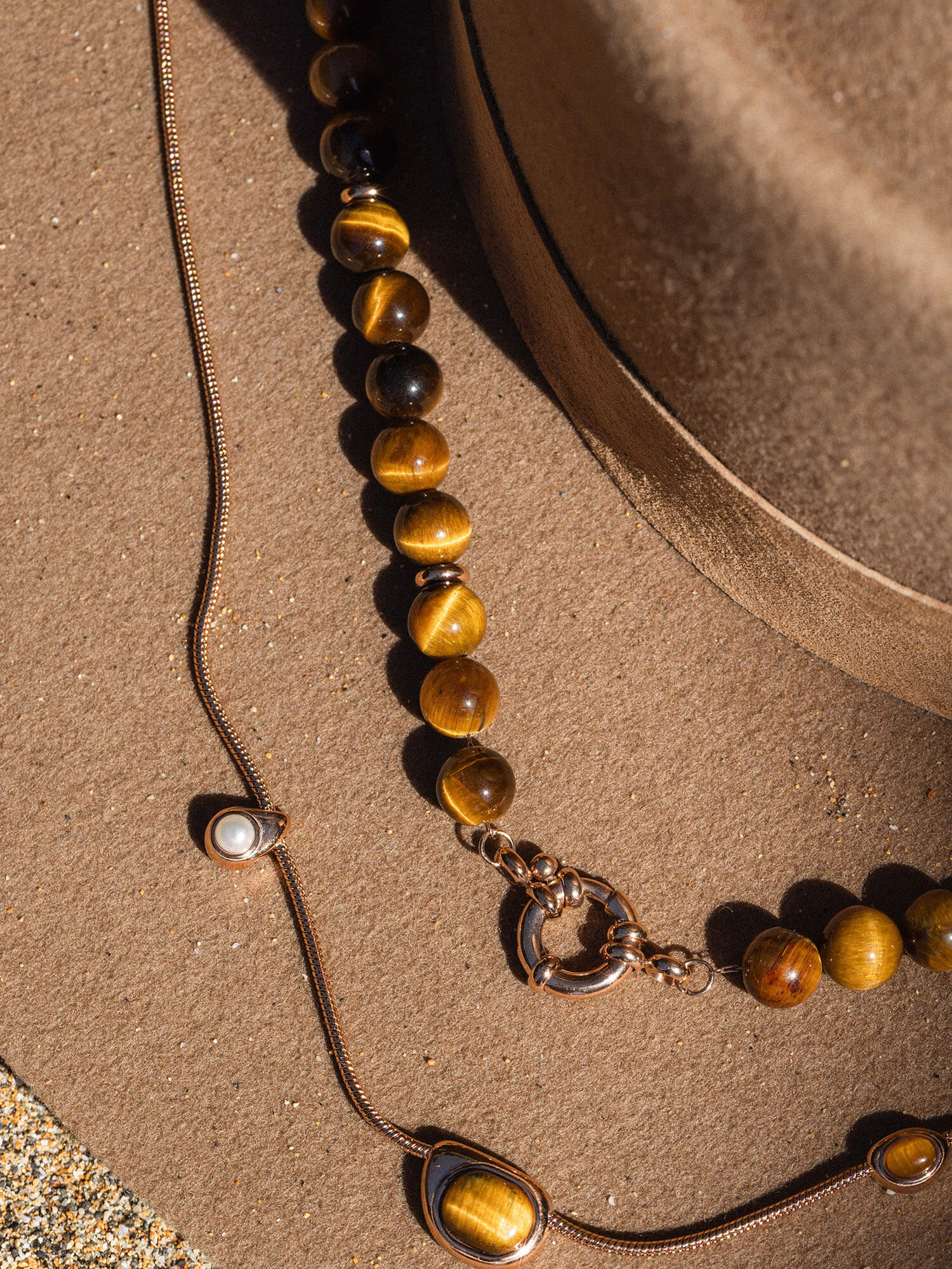 Collana con ciondolo occhio di tigre