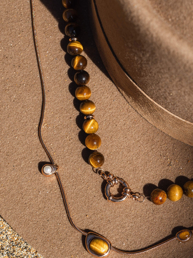 Collana con ciondolo occhio di tigre