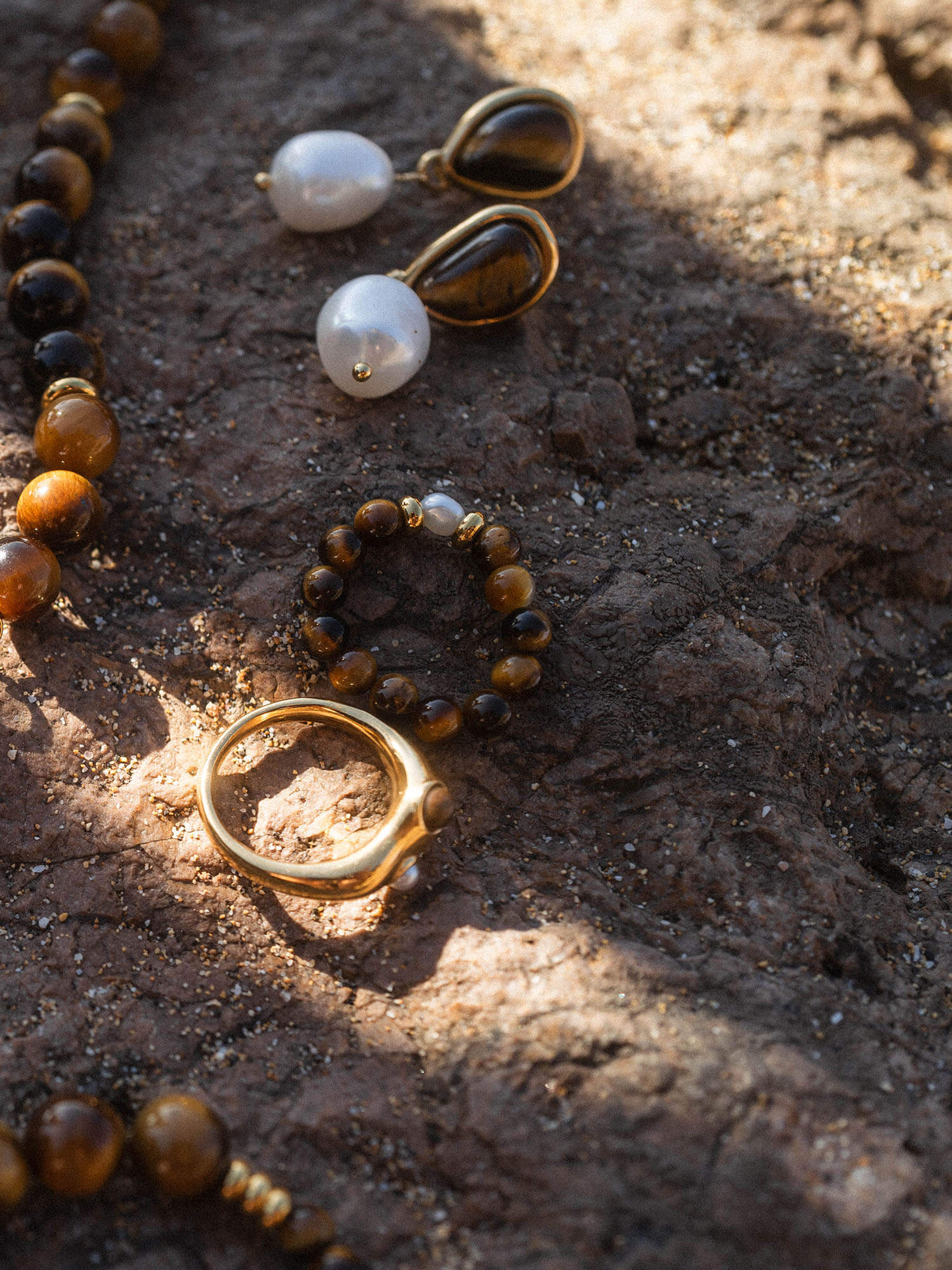 Tiger's Eye Pearl Earring