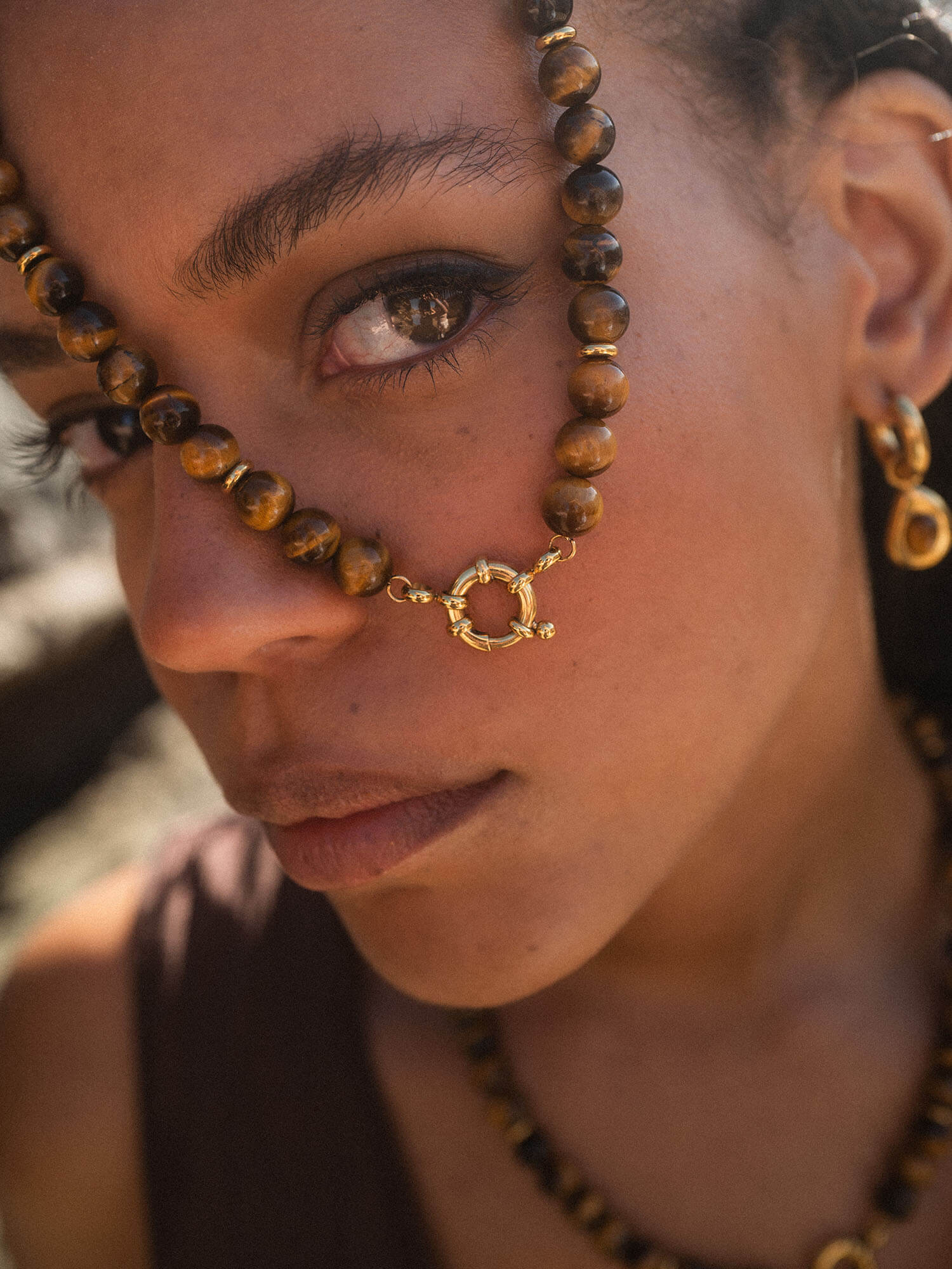 Collana con ciondolo occhio di tigre