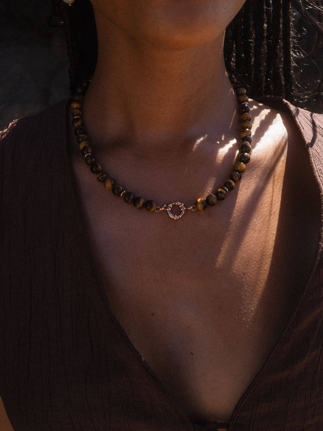 Collana con ciondolo occhio di tigre