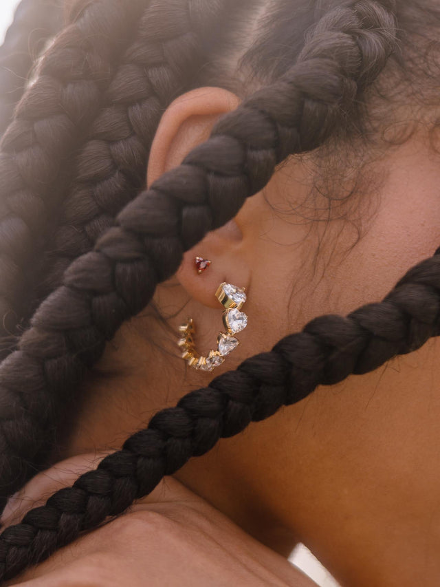 Red Heart Earring