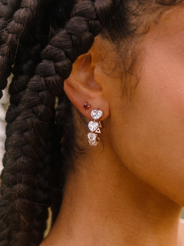 Red Heart Earring