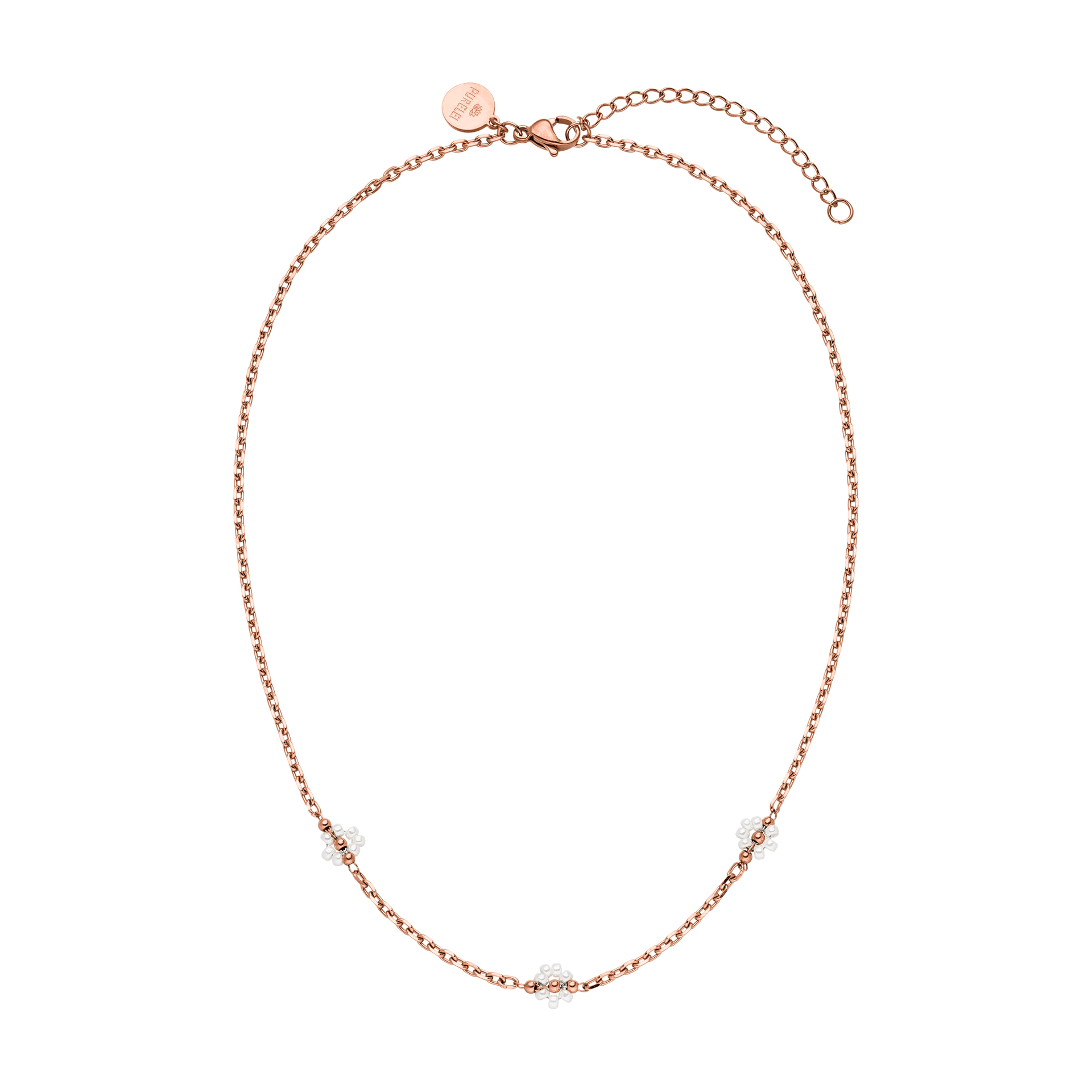 Collana con fiori di lino