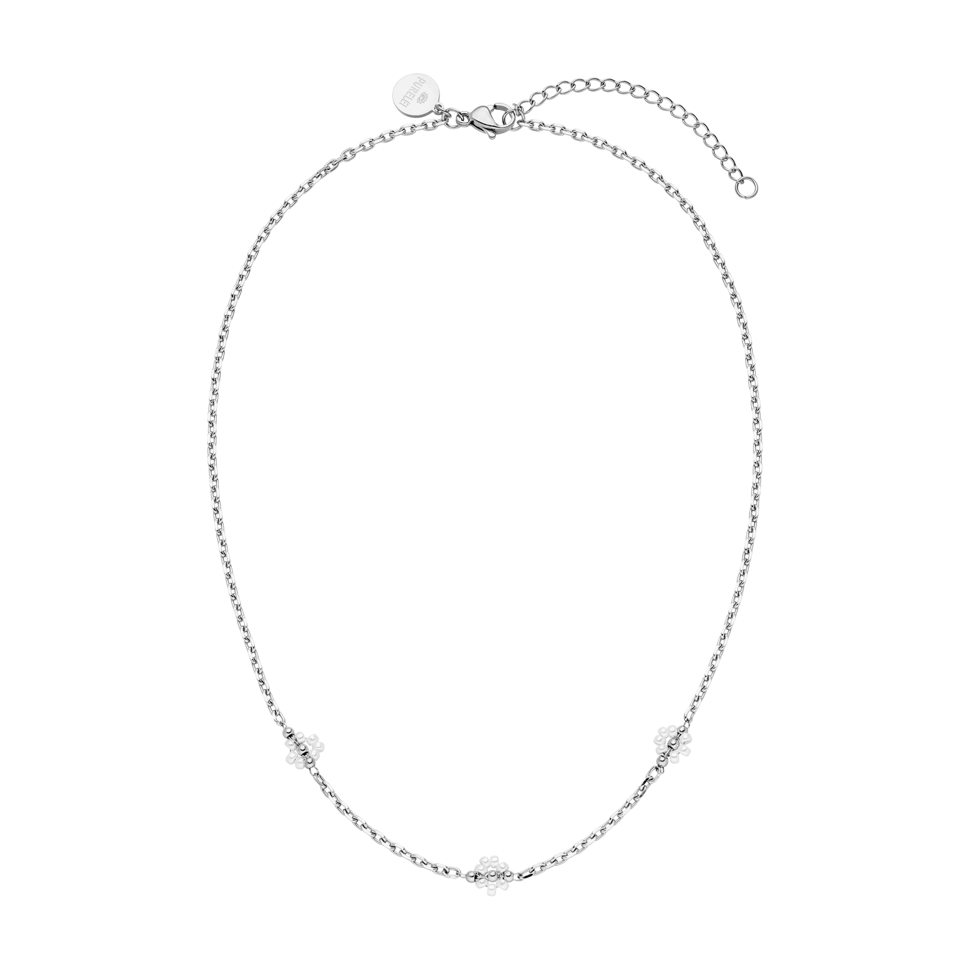 Collana con fiori di lino