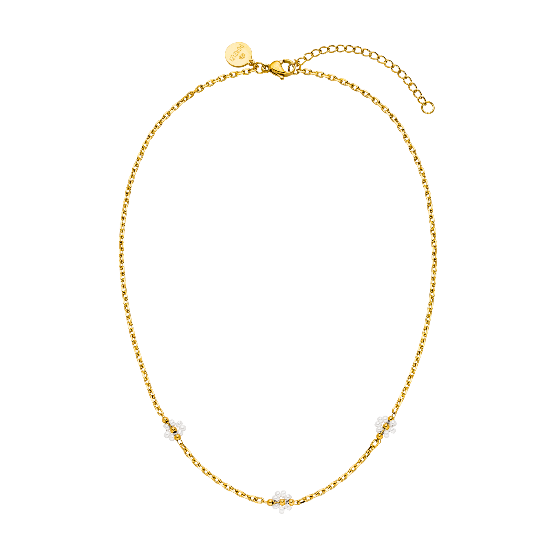 Collana con fiori di lino