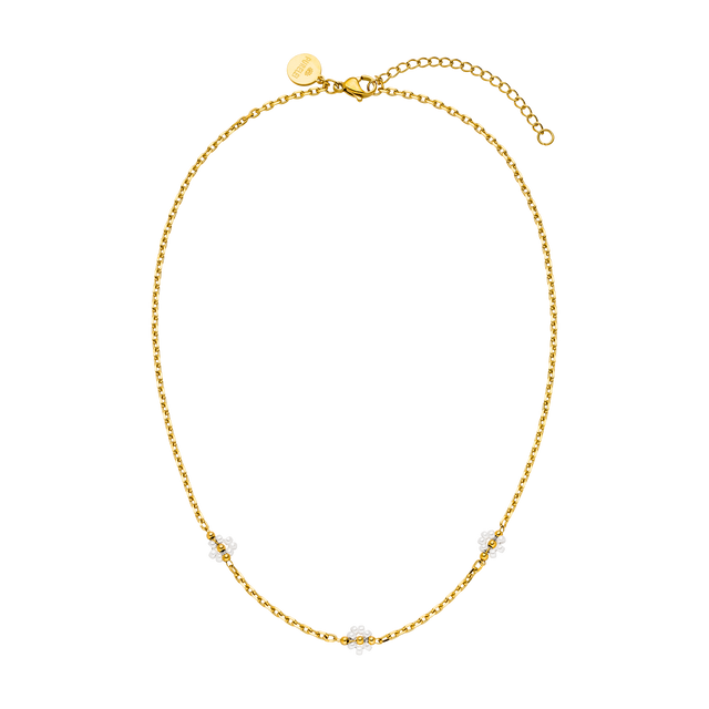 Collana con fiori di lino