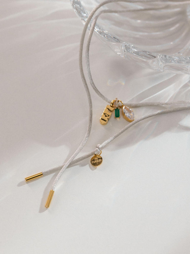 Collana in raso grigio