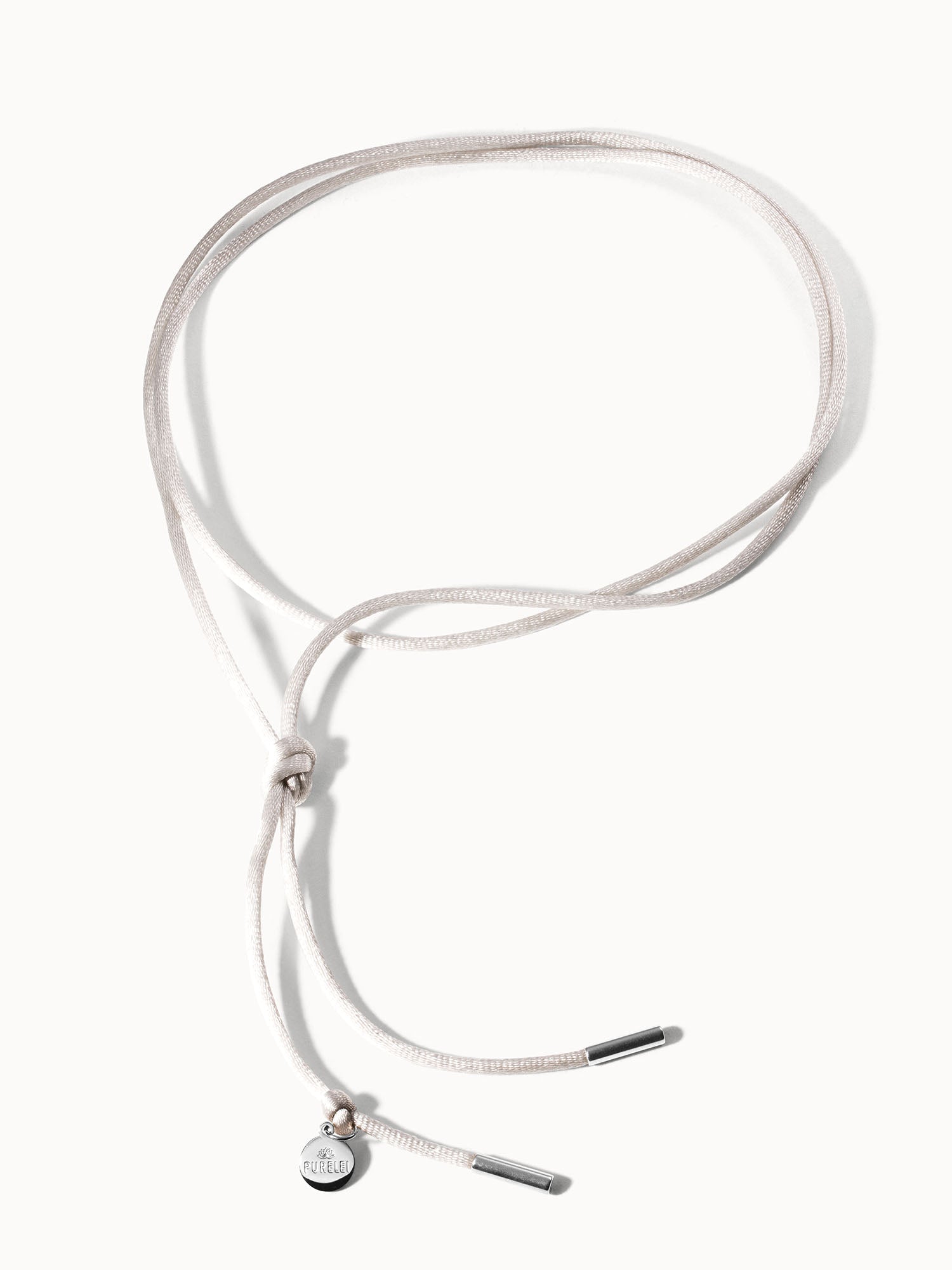 Collana in raso grigio