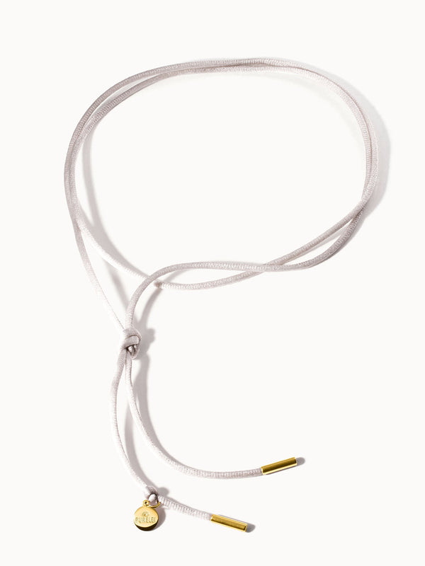 Collana in raso grigio