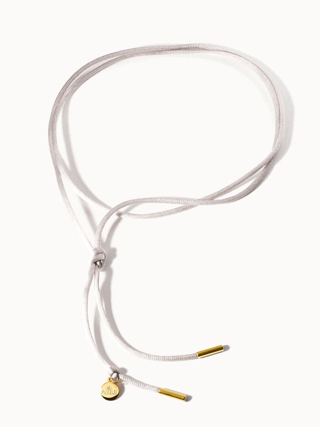 Collana in raso grigio