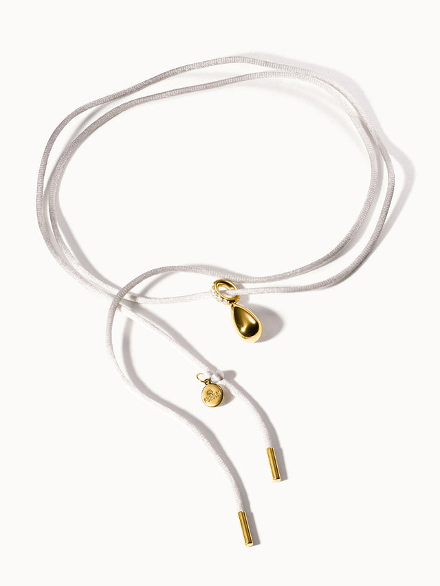 Collana in raso grigio