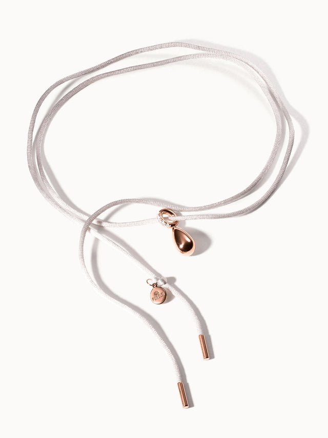 Collana in raso grigio