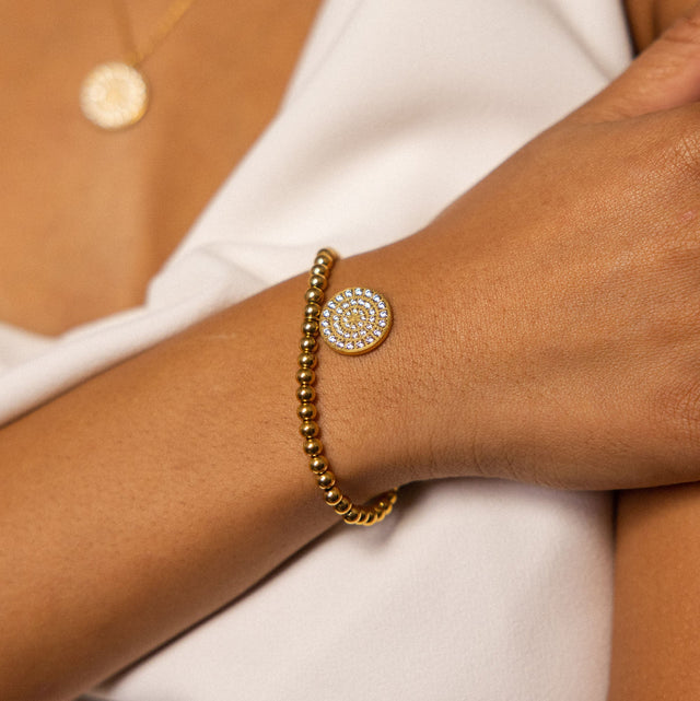 Bracciale con monete brillanti