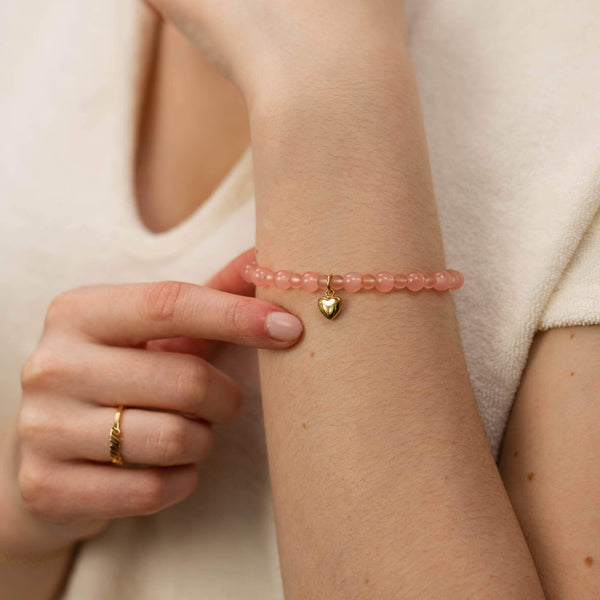 Bracciale con cuore di pesca