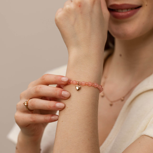 Bracciale con cuore di pesca