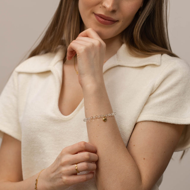 Bracciale con cuore bianco
