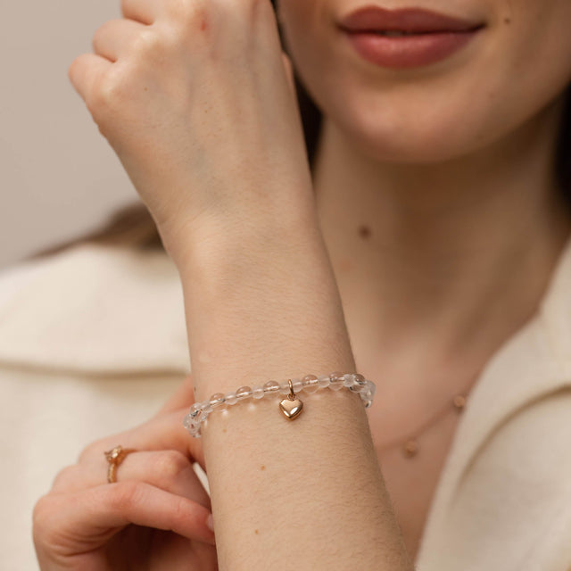 Bracciale con cuore bianco