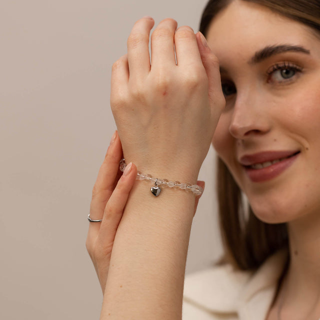 Bracciale con cuore bianco