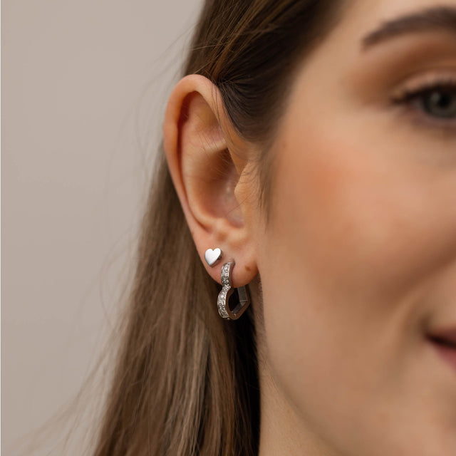 Orecchini con cuore glitterato