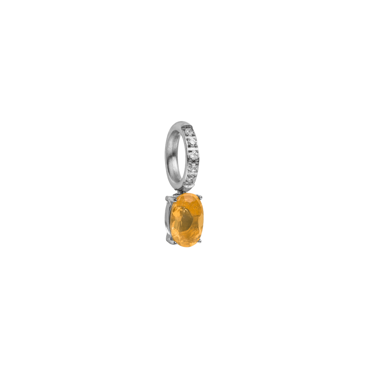 Ciondolo in oro giallo con opale di fuoco e diamanti - Iruna Gioielli Ciondolo in oro giallo con opale di fuoco e diamanti - Iruna Gioielli