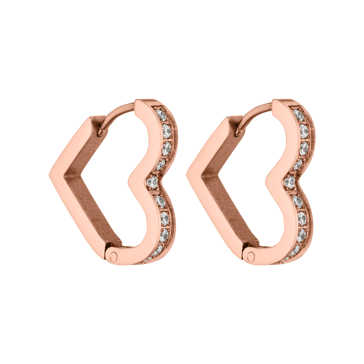 Purelei Tiny Heart Orecchini A Cuore Minimal – Acciaio Inox Placcato Oro 18kt, Argento, Oro Rosa – Delicati 5,8 Mm, Leggeri 0,9 G