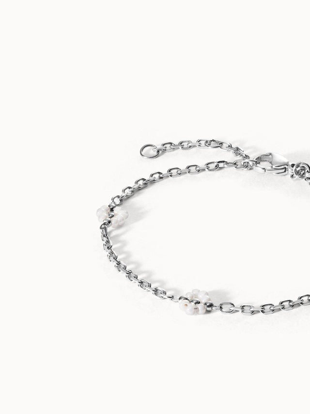 Purelei Delicato bracciale con fiori di perle – acciaio Purelei Delicato bracciale con fiori di perle – acciaio