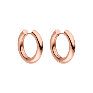 Roségoldene Creolen von PURELEI mit elegantem, geschwungenem Design.