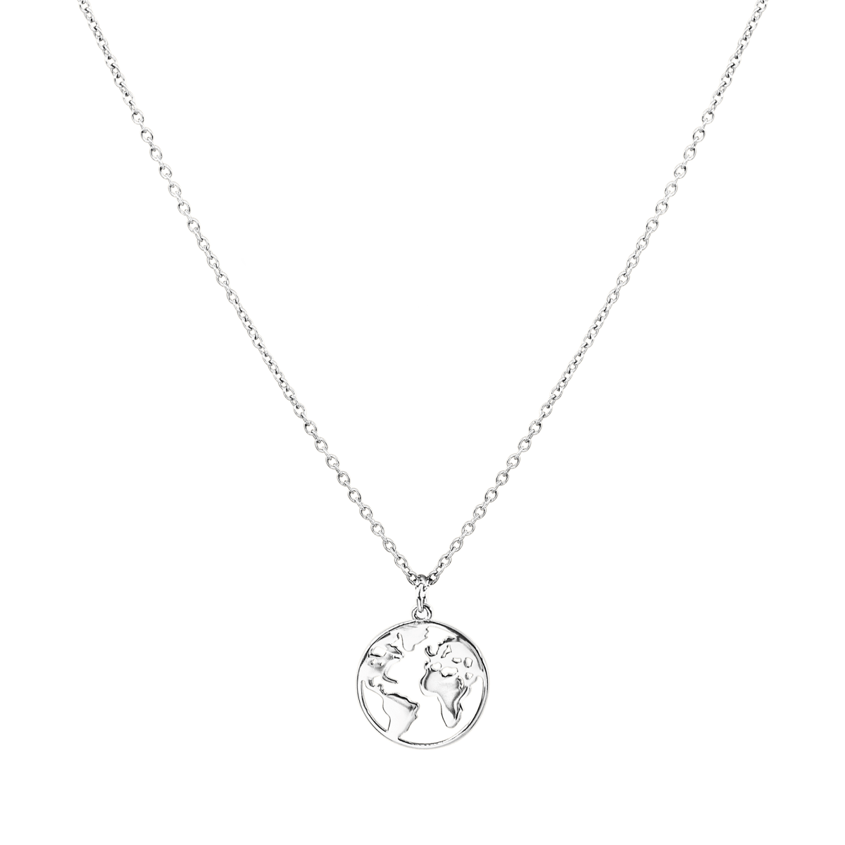 Collana Mappa Africa In Argento Sterling 925 – Ciondolo Confini Nazionali, Gioiello Africano Uomo E Donna, Regalo Di Viaggio